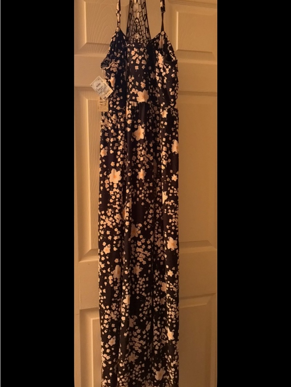 Derek Heart Black Maxi Dress with White Floral Print